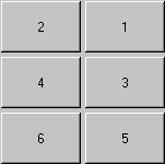 6 개의 버튼이 행에 2 개씩 있다.
행 1 에는 버튼 2 과 1, 행 2 에는 버튼 4 과 3, 행 3 에는 버튼 6 과 5 가 각각 있다. 